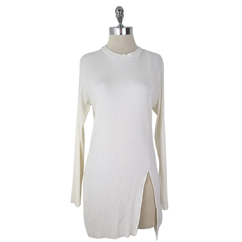 Hackwith Design Tunic Rib Slit Top - Picture 1 of 7